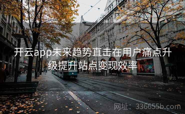 开云app未来趋势直击在用户痛点升级提升站点变现效率 开云app未来趋势直击在用户痛点升级提升站点变现效率