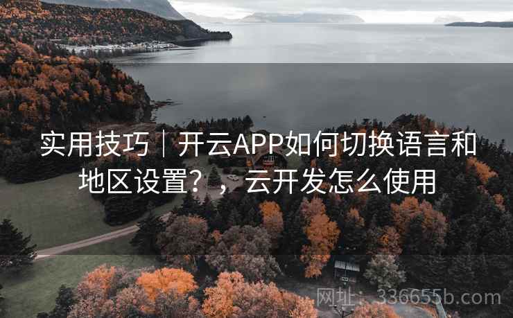 实用技巧｜开云APP如何切换语言和地区设置？，云开发怎么使用