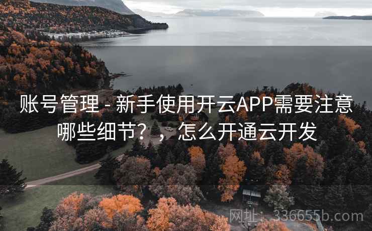 账号管理 - 新手使用开云APP需要注意哪些细节？，怎么开通云开发